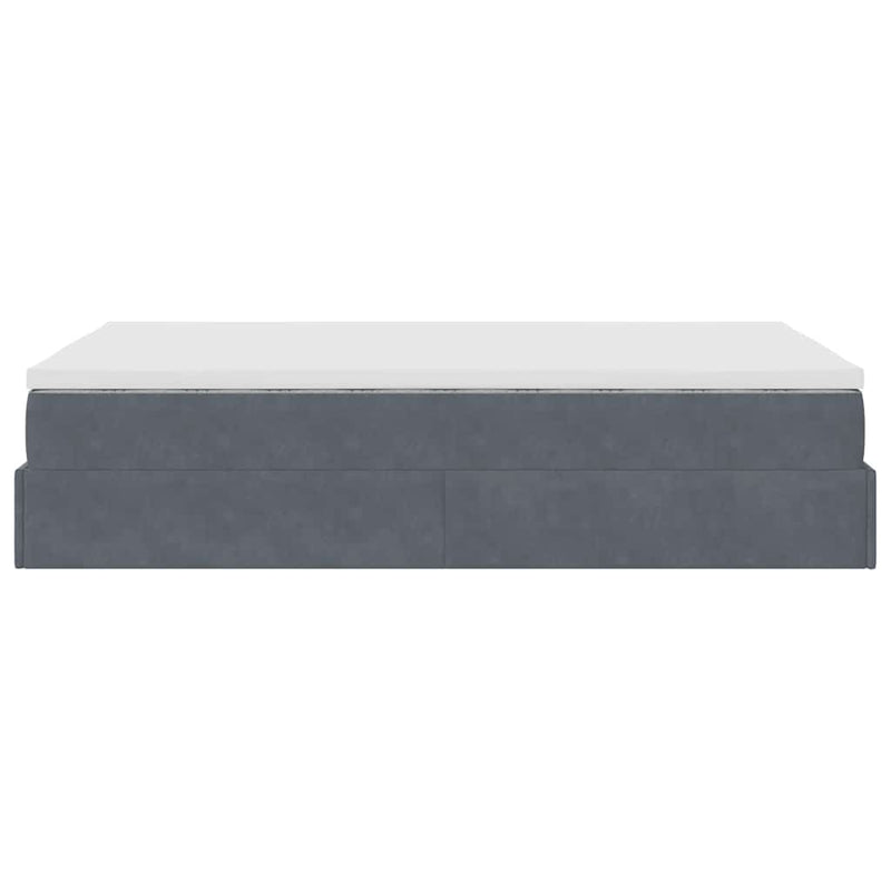 vidaXL Ottoman Bed with Mattress Dark Grey Super Single Velvet