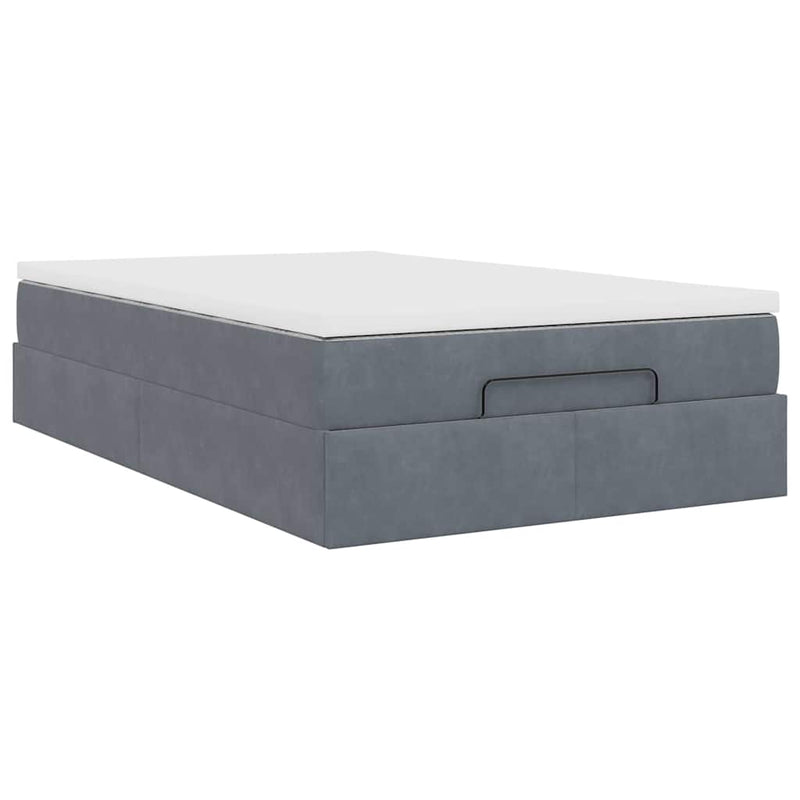 vidaXL Ottoman Bed with Mattress Dark Grey Super Single Velvet