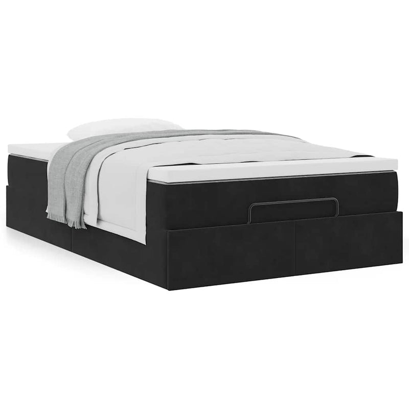 vidaXL Ottoman Bed with Mattress Black King Single Velvet