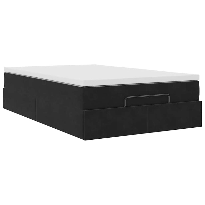 vidaXL Ottoman Bed with Mattress Black King Single Velvet