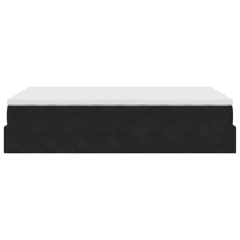 vidaXL Ottoman Bed with Mattress Black King Single Velvet
