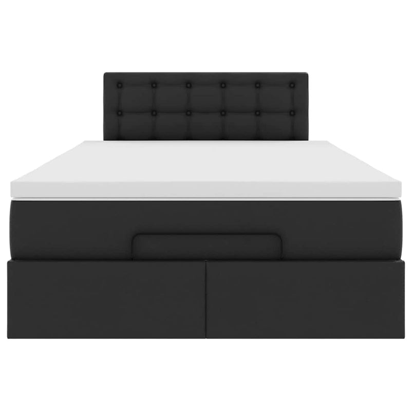 vidaXL Ottoman Bed with Mattress Black King Single Faux Leather