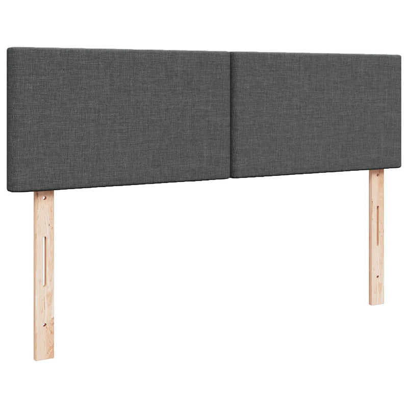 Ottoman Bed with Mattress Dark Grey Queen Fabric