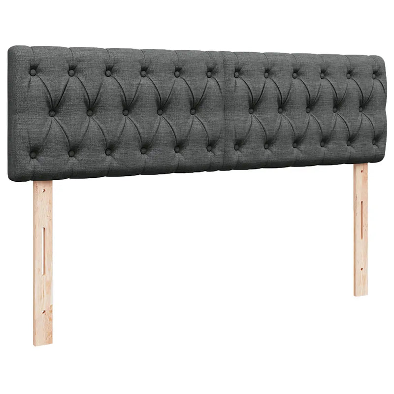 Ottoman Bed with Mattress Dark Grey Queen Fabric
