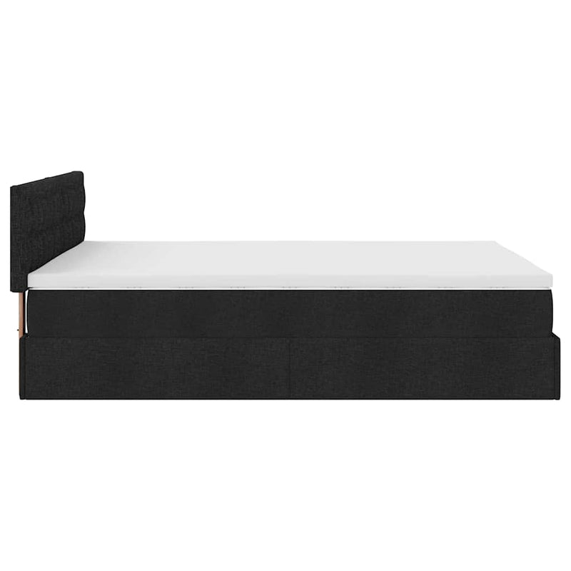 vidaXL Ottoman Bed with Mattress Black Queen Fabric