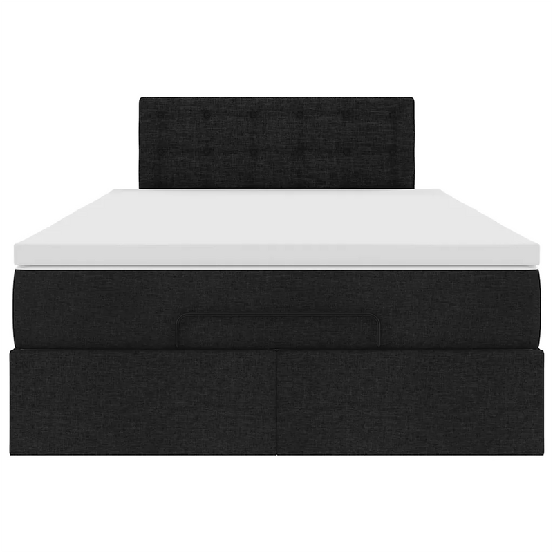 Ottoman Bed with Mattress Black King Single Fabric