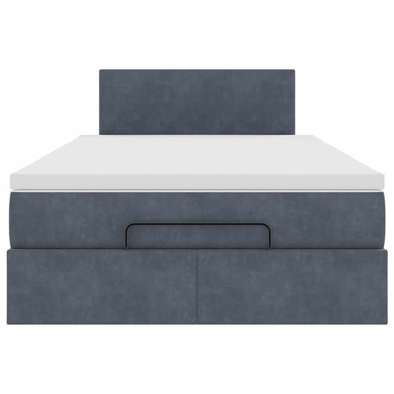 vidaXL Ottoman Bed with Mattress Dark Grey King Single Velvet