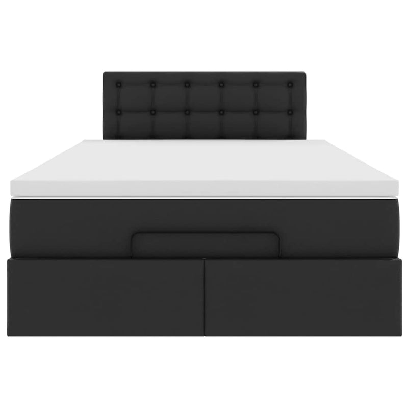 vidaXL Ottoman Bed with Mattresses & LEDs Black King Single Faux Leather