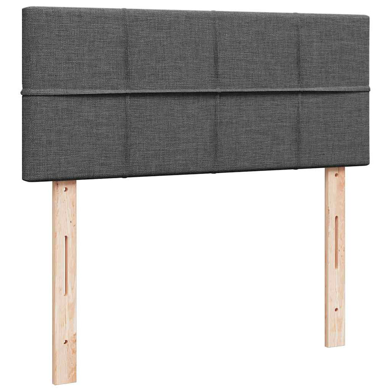 vidaXL Ottoman Bed with Mattress & LEDs Dark Grey King Single Fabric