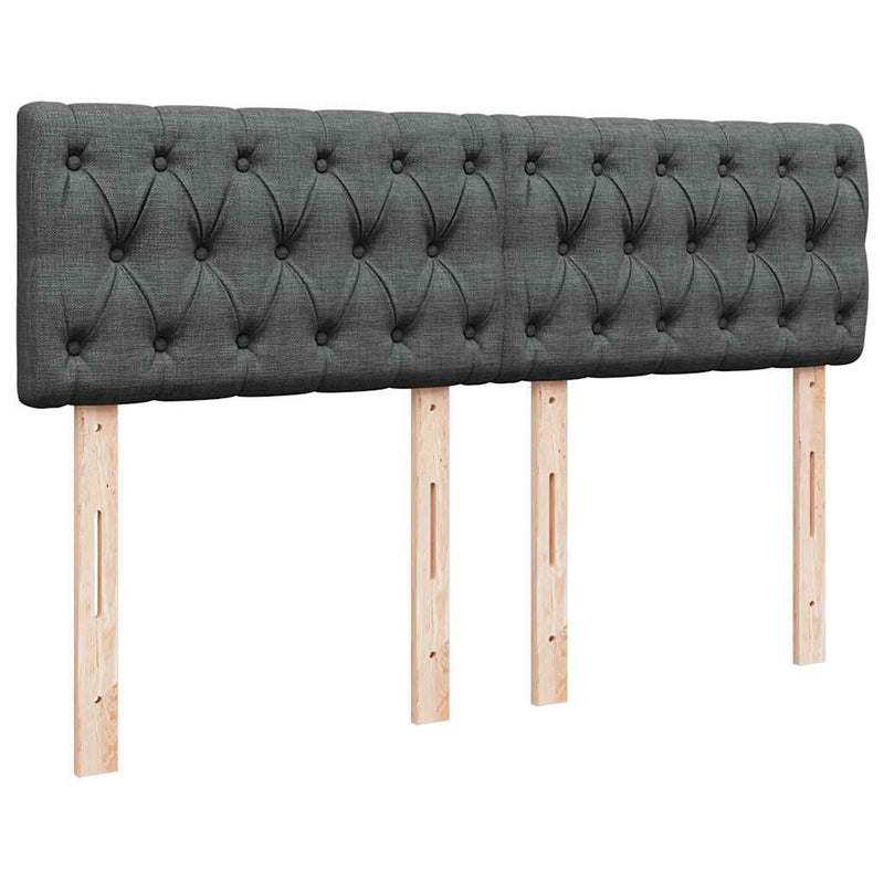 vidaXL Ottoman Bed with Mattress & LEDs Dark Grey Queen Fabric