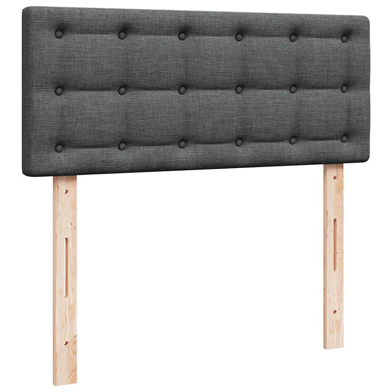 vidaXL Ottoman Bed with Mattress & LEDs Dark Grey King Single Fabric