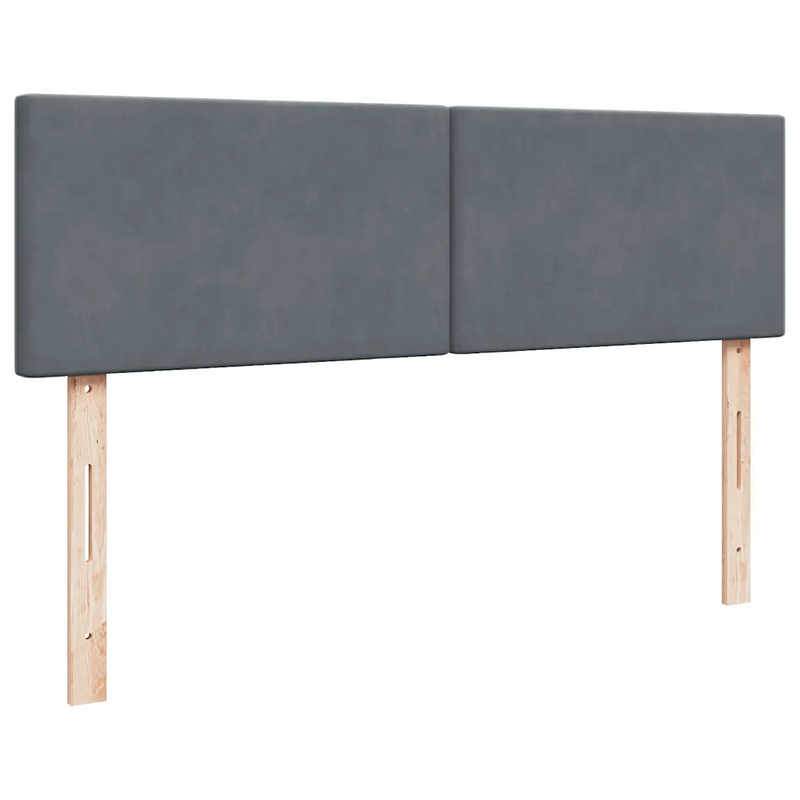 Ottoman Bed with Mattress & LEDs Dark Grey Double Velvet