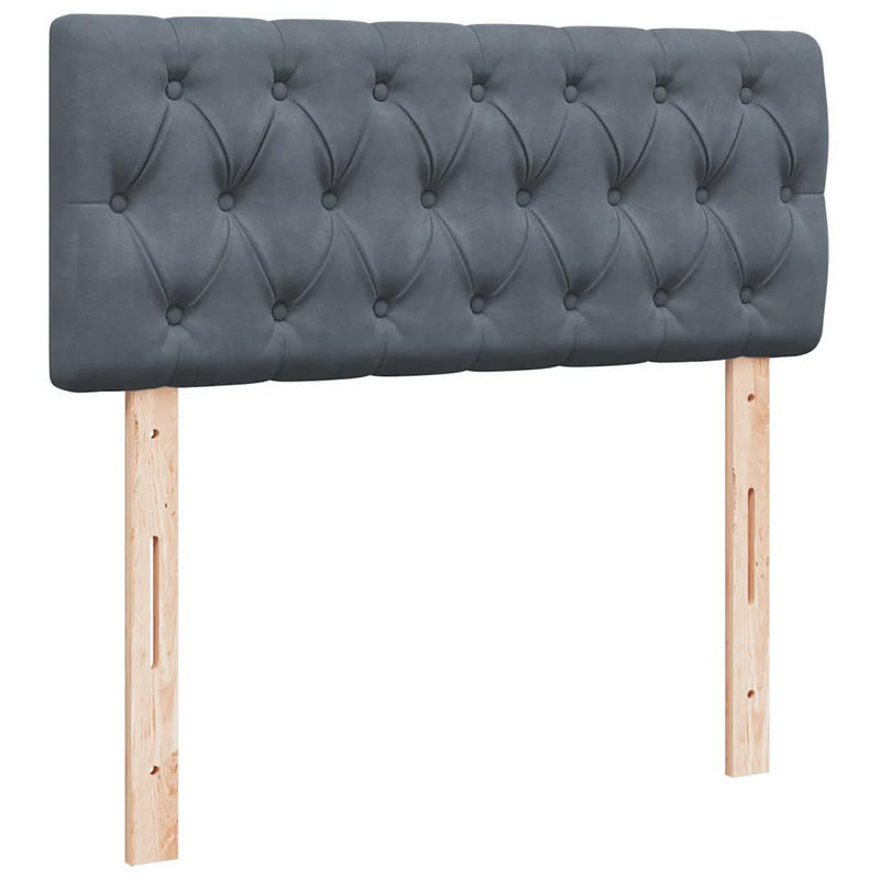 Ottoman Bed with Mattress & LEDs Dark Grey King Single Velvet