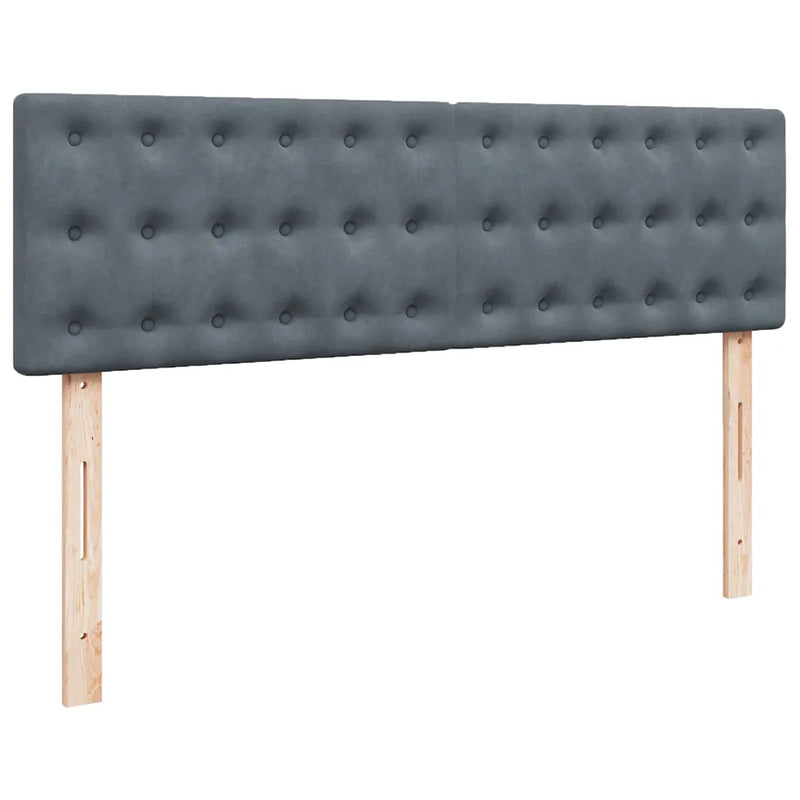 Ottoman Bed with Mattress & LEDs Dark Grey Double Velvet