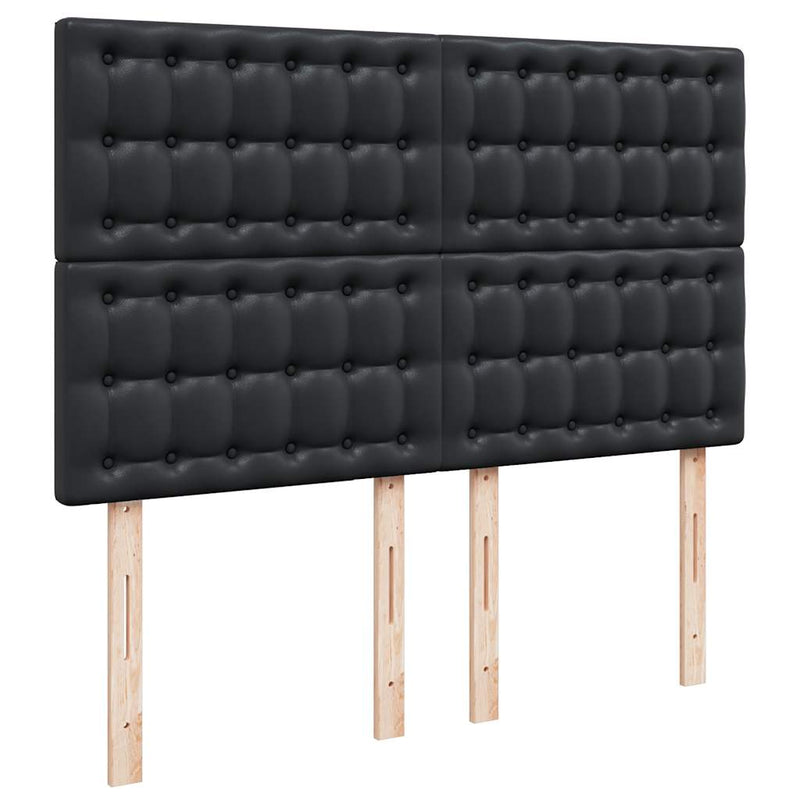 vidaXL Ottoman Bed with Mattress Black Queen Faux Leather