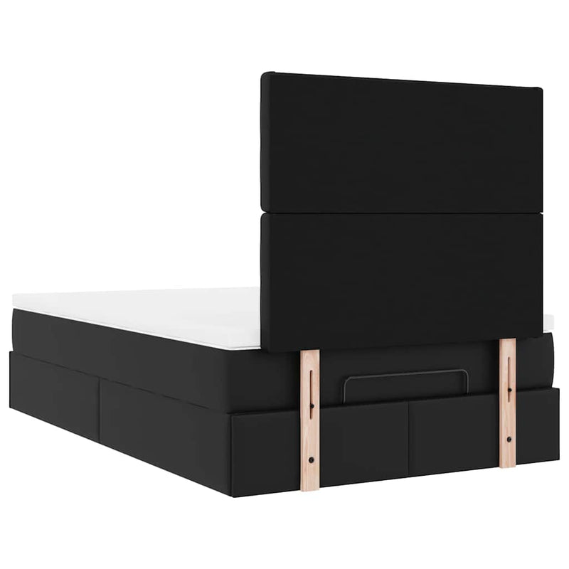 vidaXL Ottoman Bed with Mattress Black King Single Faux Leather