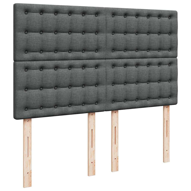 vidaXL Ottoman Bed with Mattress Dark Grey Queen Fabric