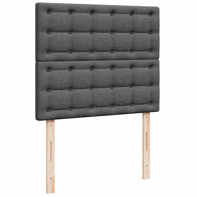 vidaXL Ottoman Bed with Mattress Dark Grey King Single Fabric