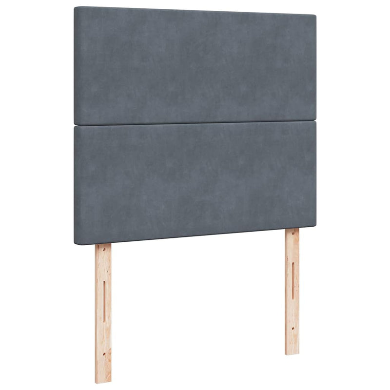 vidaXL Ottoman Bed with Mattresses Dark Grey King Single Velvet