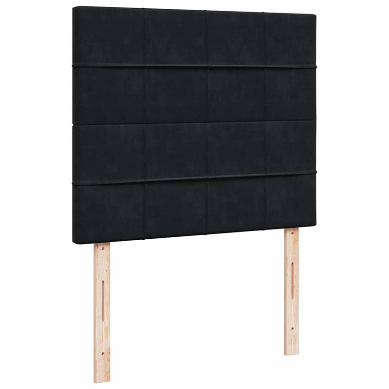 Ottoman Bed with Mattresses Black King Single Velvet