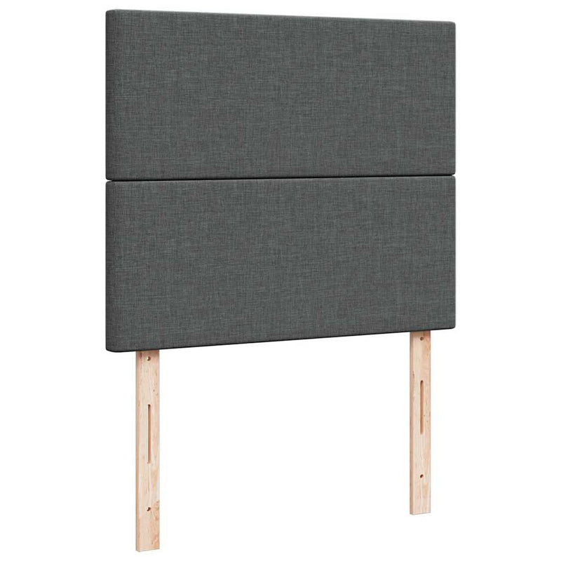 vidaXL Ottoman Bed with Mattress & LEDs Dark Grey King Single Fabric