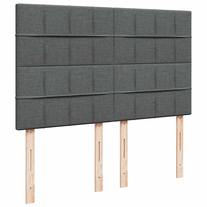 vidaXL Ottoman Bed with Mattress & LEDs Dark Grey Queen Fabric