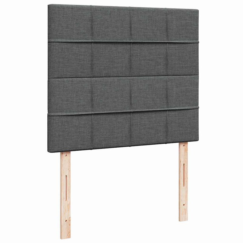 vidaXL Ottoman Bed with Mattress & LEDs Dark Grey King Single Fabric