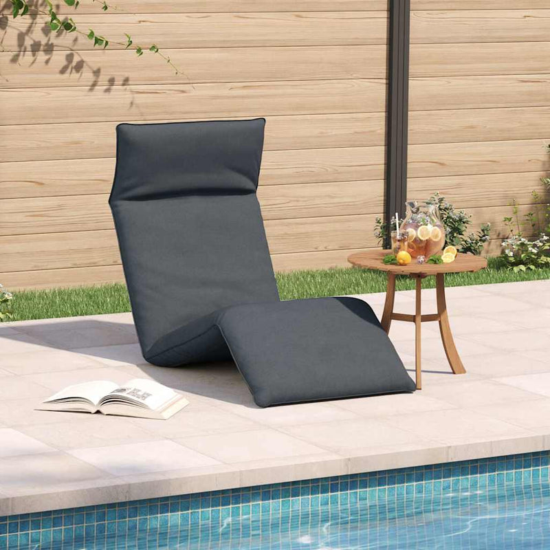 vidaXL Folding Sun lounger Anthracite 175x54x8.5 cm Oxford Fabric