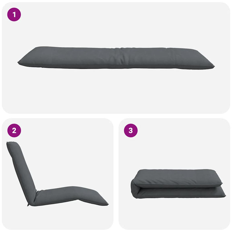 vidaXL Folding Sun lounger Anthracite 175x54x8.5 cm Oxford Fabric