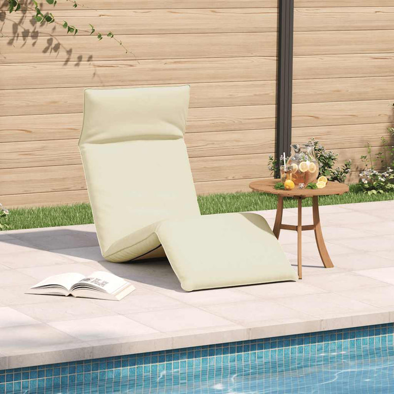 vidaXL Folding Sun lounger Cream 175x54x8.5 cm Oxford Fabric