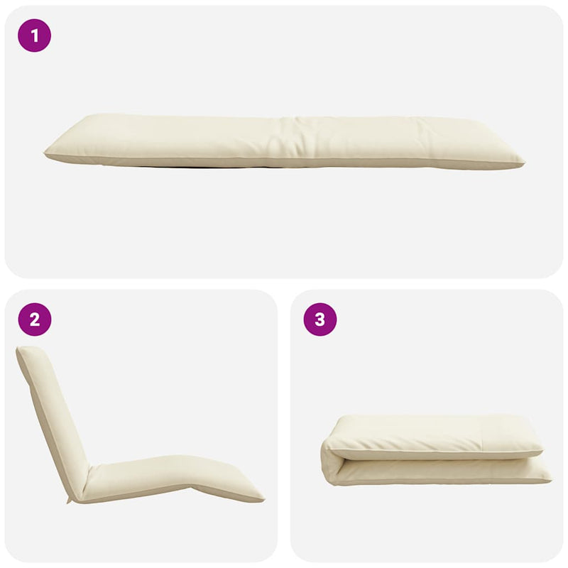 vidaXL Folding Sun lounger Cream 175x54x8.5 cm Oxford Fabric