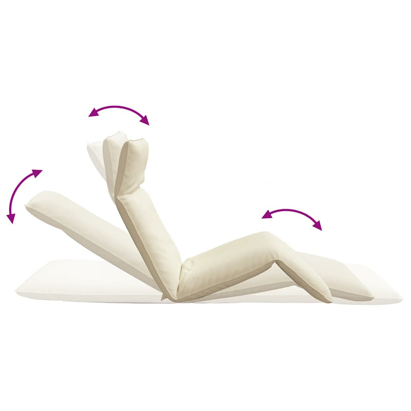vidaXL Folding Sun lounger Cream 175x54x8.5 cm Oxford Fabric