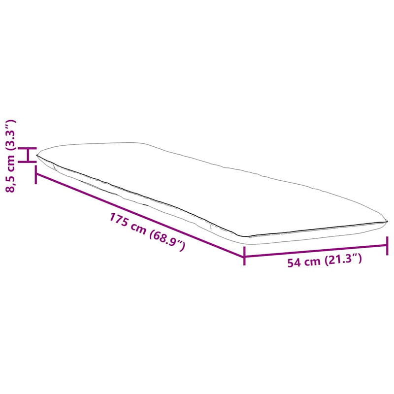 vidaXL Folding Sun lounger Cream 175x54x8.5 cm Oxford Fabric