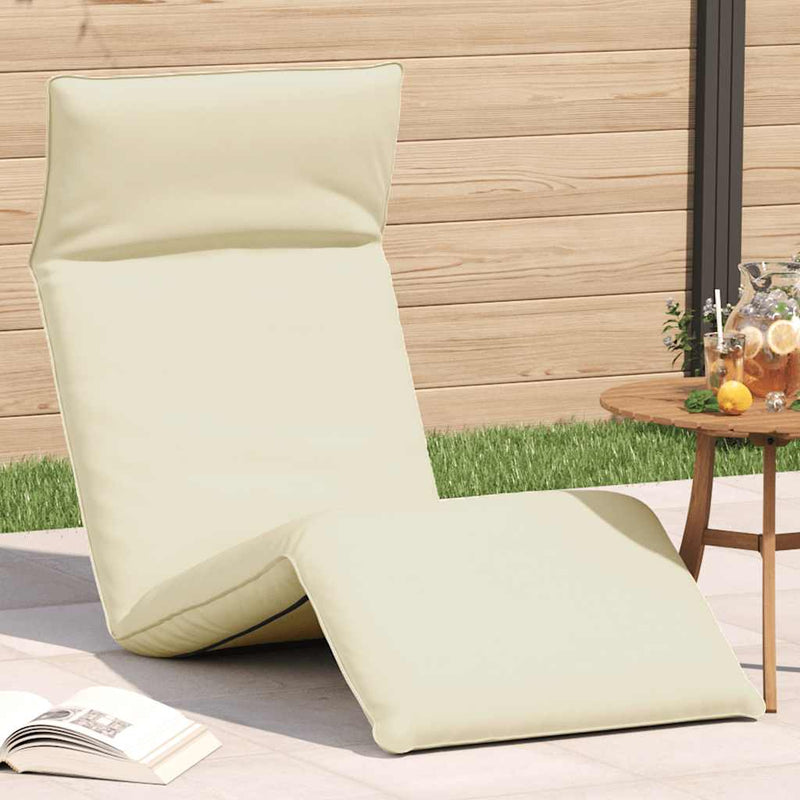 vidaXL Folding Sun lounger Cream 175x54x8.5 cm Oxford Fabric