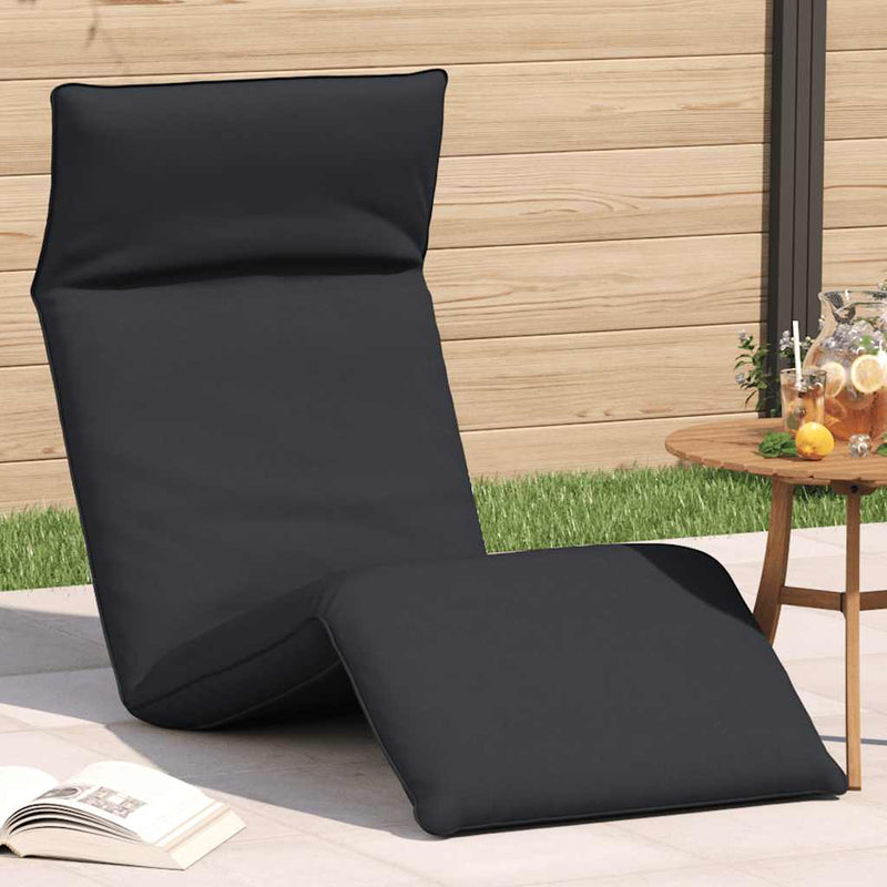 vidaXL Folding Sun lounger Black 175x54x8.5 cm Oxford Fabric