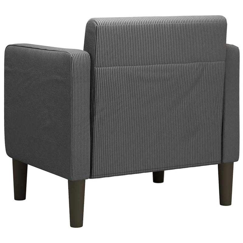 vidaXL Sofa Chair with Armrests Dark Grey 54 cm Corduroy Fabric