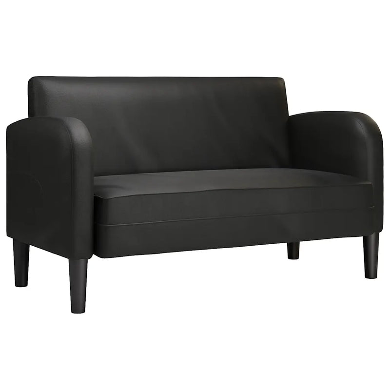 Loveseat Sofa Black 110 cm Faux Leather