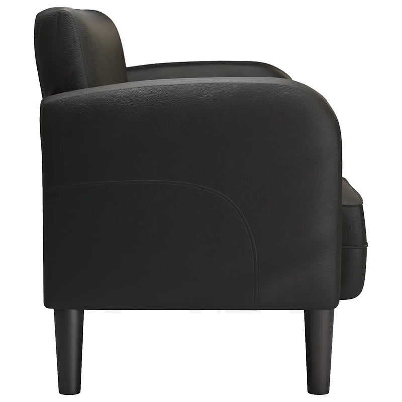 Loveseat Sofa Black 110 cm Faux Leather