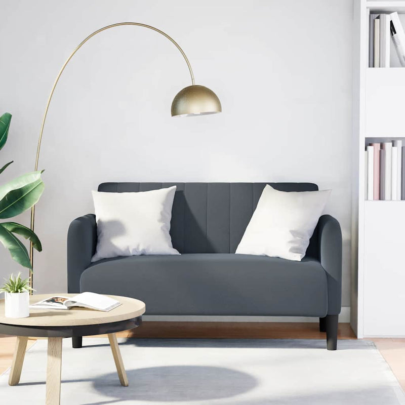 vidaXL Loveseat Sofa Dark Grey 109 cm Velvet