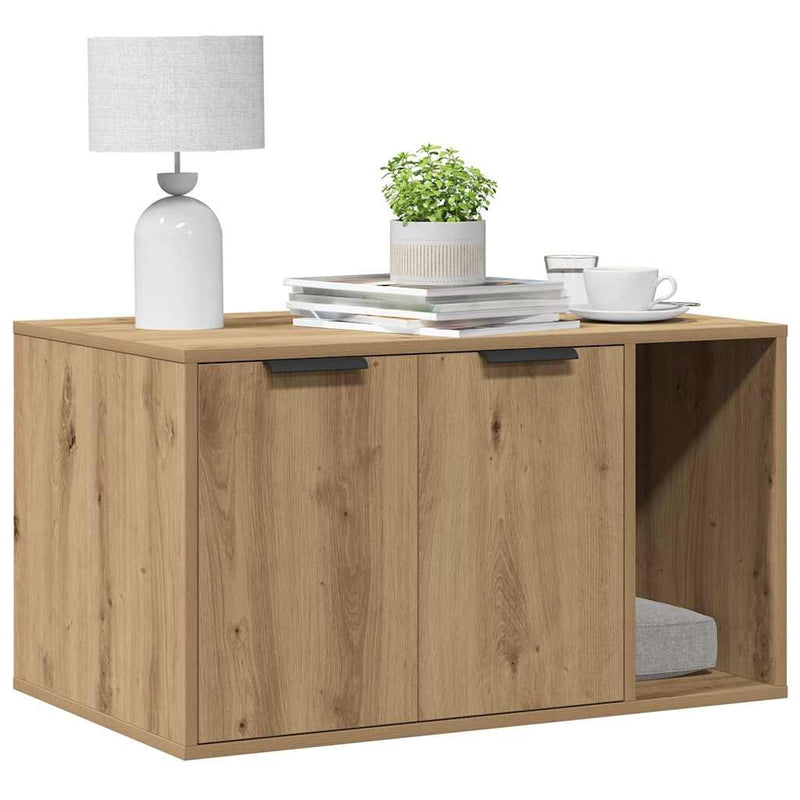 vidaXL Cat Litter Box Enclosure Artisian Oak 80x50x45 cm Engineered Wood