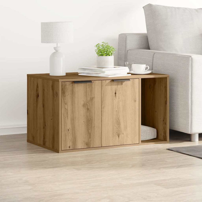 vidaXL Cat Litter Box Enclosure Artisian Oak 80x50x45 cm Engineered Wood