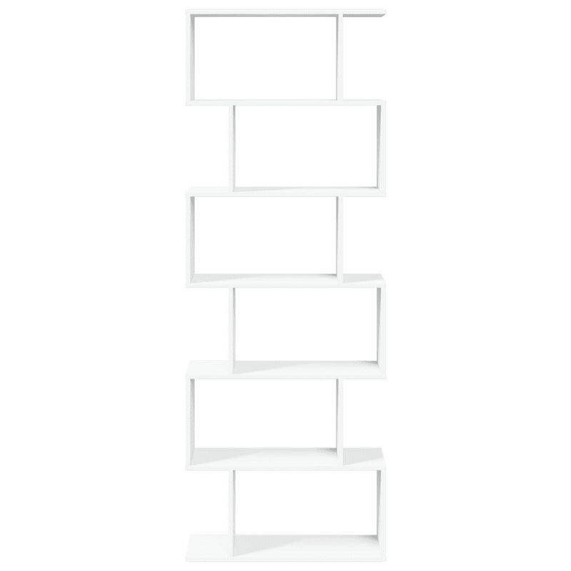Room Divider Bookcase 6-Tier White 70x24x193 cm Engineered Wood