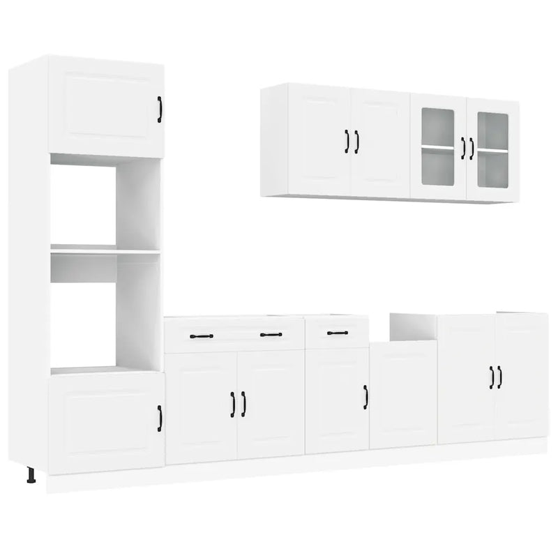 7 Piece Kitchen Cabinet Set Kalmar White Engineered Wood