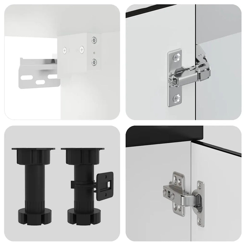 7 Piece Kitchen Cabinet Set "Kalmar" Black Engineered Wood