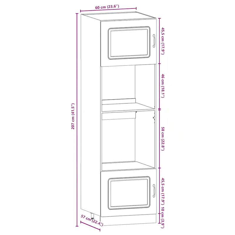 7 Piece Kitchen Cabinet Set "Kalmar" Black Engineered Wood