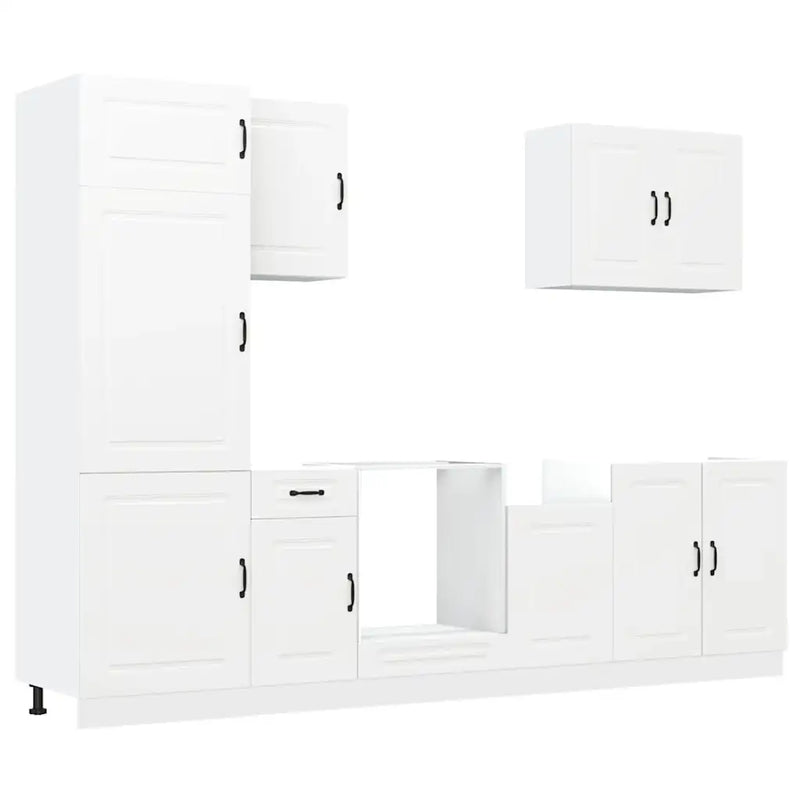 7 Piece Kitchen Cabinet Set Kalmar White Engineered Wood
