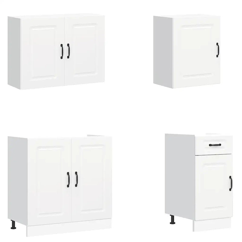 7 Piece Kitchen Cabinet Set Kalmar White Engineered Wood