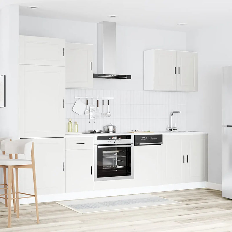 7 Piece Kitchen Cabinet Set Porto White Engineered Wood