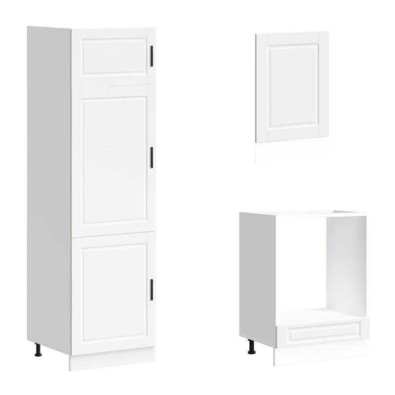 7 Piece Kitchen Cabinet Set Porto White Engineered Wood