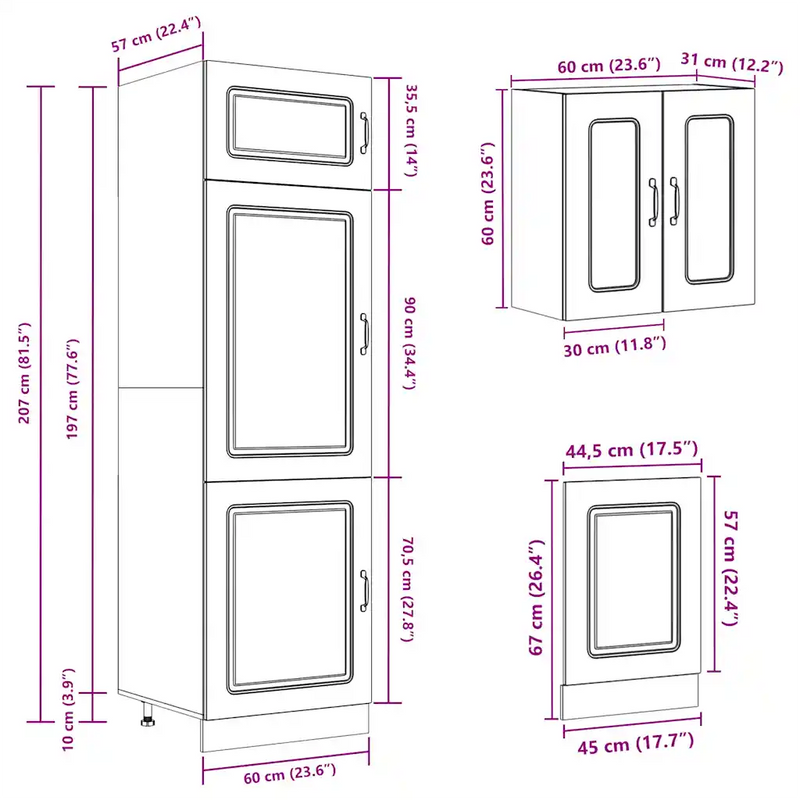 8 Piece Kitchen Cabinet Set Kalmar White Engineered Wood